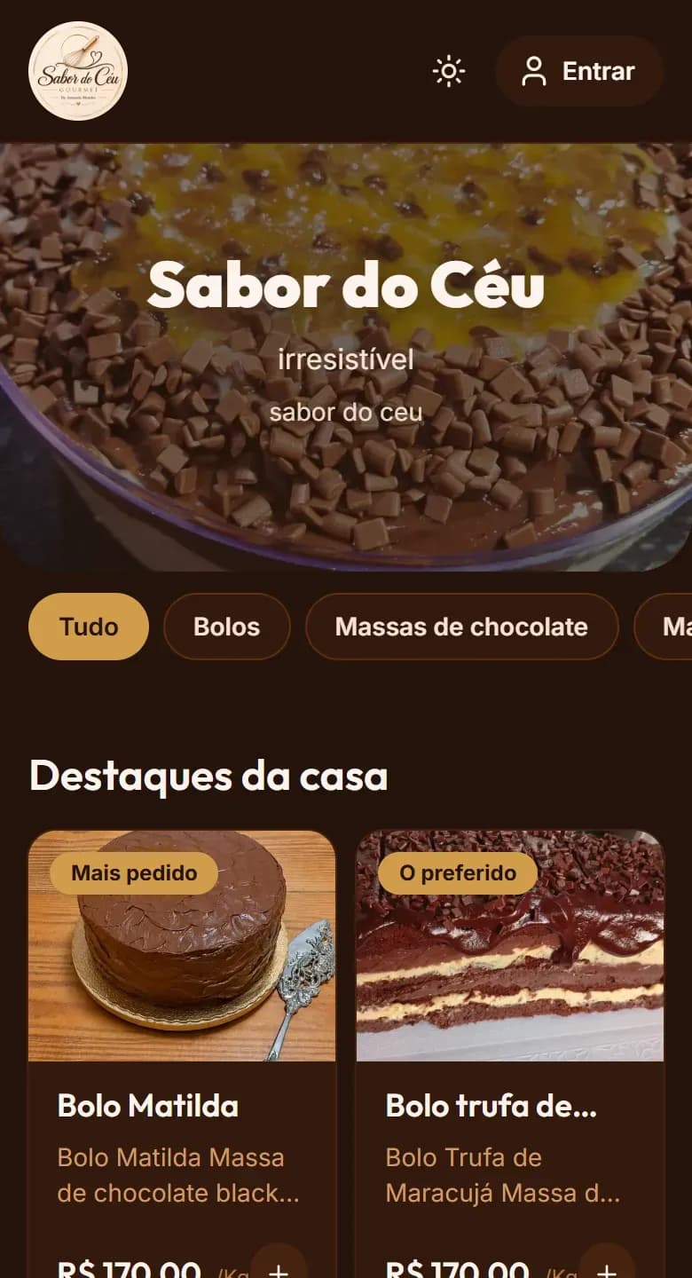 O mesmo site no celular