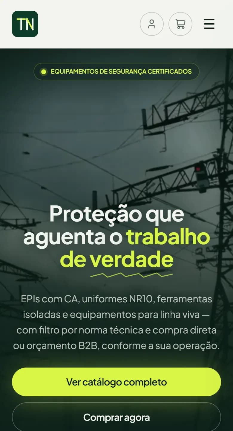 O mesmo site no celular